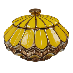 Sopera Porcelana Ochun 18 x 27 cm (Amarillo con dorado)